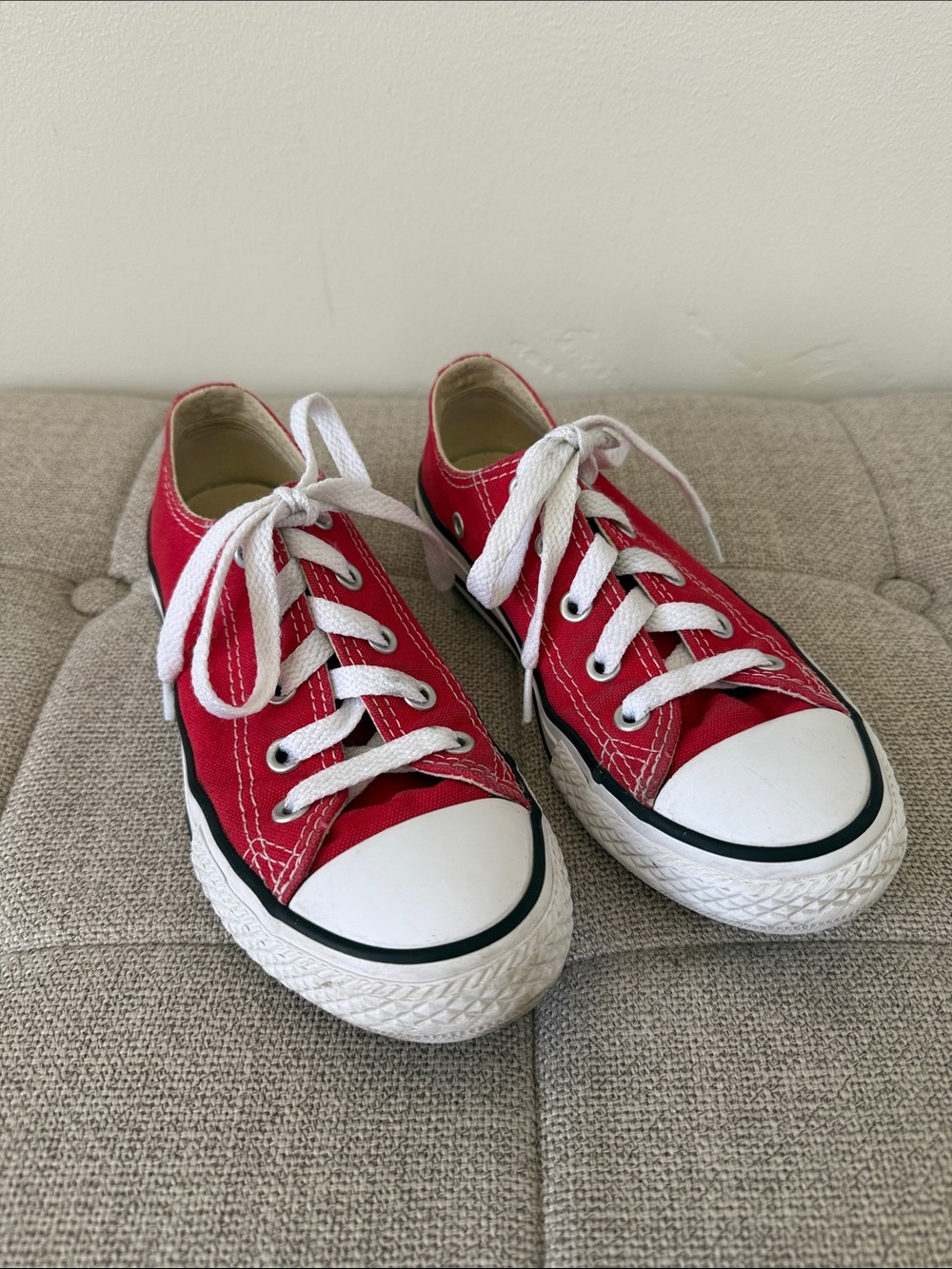 Red Canvas Sneakers Low Top Converse Chuck Taylor All Star Kids Size 13
